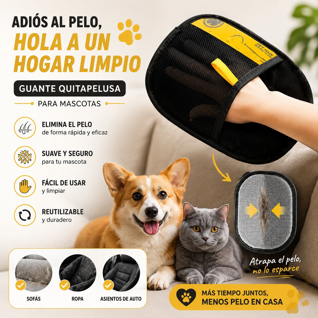 GUANTE ATRAPA PELOS