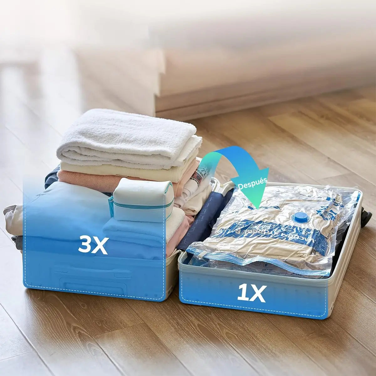 Pack Bomba Compresora De Aire + 3 Bolsas de 110x80cm