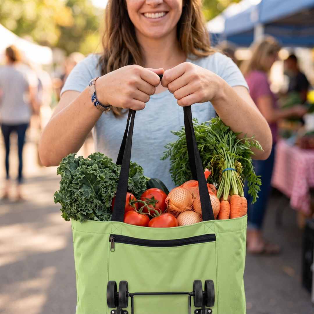Carrito de Compras Plegable – De Bolso a Carro en Segundos